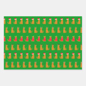 Leuke gemberkatten in grappige kerstkostuums inpakpapier vel (Voorkant 3)