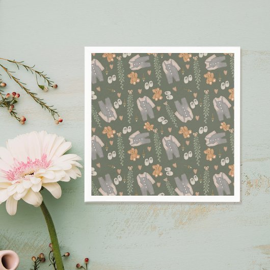 Leuke genderneutrale kleding boho baby shower servet
