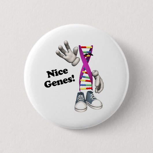 Leuke Genen Grappige DNA Strip Karakter Ronde Button 5,7 Cm (Voorkant)