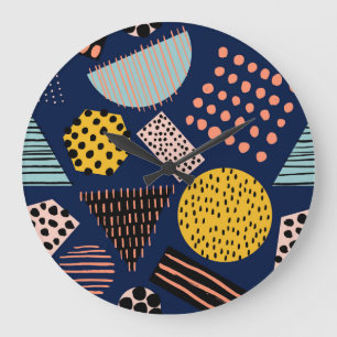 Leuke geometrie: Abstract veelkleurig patroon Grote Klok