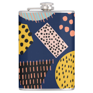 Leuke geometrie: Abstract veelkleurig patroon Heupfles