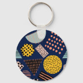 Leuke geometrie: Abstract veelkleurig patroon Sleutelhanger (Voorkant)