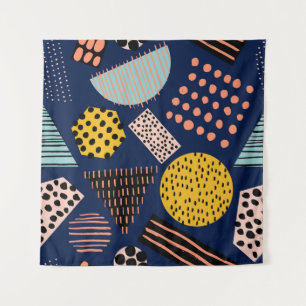 Leuke geometrie: Abstract veelkleurig patroon Wandkleed