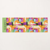 Leuke Geometrische Abstract in Sinaasappel, Groen Yogamat (Achterkant (horizontaal))