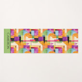 Leuke Geometrische Abstract in Sinaasappel, Groen Yogamat (Voorkant (horizontaal))