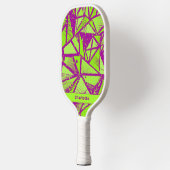 Leuke Geometrische Abstracte Patroon Naam Pickleball Paddle (Links)