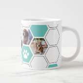 Leuke geometrische hart poot Blauwgroen hond foto  Grote Koffiekop (Rechts)