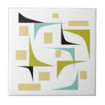 Leuke geometrische hoeken Mid Century Modern Tegeltje<br><div class="desc">Voeg een pop kleur toe aan uw tegel werk met deze funky hoekjes en rechthoeken midden-eeuwse keramische tegel. Het beschikt over de leuke kleuren aqua blauw,  avocado groen,  geel en zwart.</div>