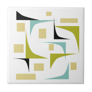 Leuke geometrische hoeken Mid Century Modern Tegeltje