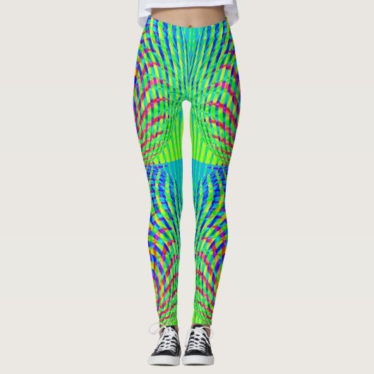 Leuke geometrische illusie leggings (Voorkant)