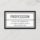 Leuke geometrische Initialen & naam met zwarte ran Visitekaartje (Achterkant)