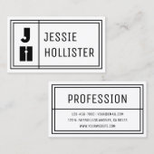 Leuke Geometrische Moderne Initialen & Naam Visitekaartje (Voorkant / Achterkant)