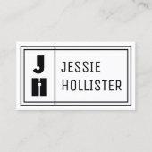 Leuke Geometrische Moderne Initialen & Naam Visitekaartje (Voorkant)