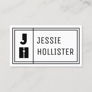 Leuke Geometrische Moderne Initialen & Naam Visitekaartje