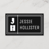 Leuke Geometrische Moderne Initialen & Naam | Zwar Visitekaartje (Voorkant)