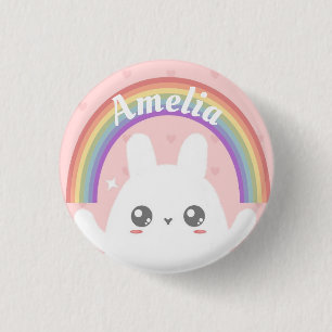Leuke Gepersonaliseerd Konijntje Kawaii en Ronde Button 3,2 Cm