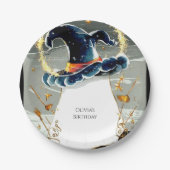 Leuke Gepersonaliseerd tovenaar Verjaardag Papieren Bordje (Voorkant)