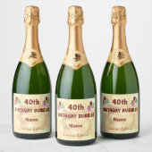 Leuke gepersonaliseerde 40e verjaardag sparkling wijnetiket (Flessen)