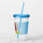 Leuke gepersonaliseerde aangepaste stripboek Pop A Acryl Drinkbeker (Achterkant)