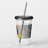 Leuke gepersonaliseerde aangepaste stripboek Pop A Acryl Drinkbeker (Achterkant)