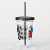 Leuke gepersonaliseerde aangepaste stripboek Pop A Acryl Drinkbeker (Voorkant)