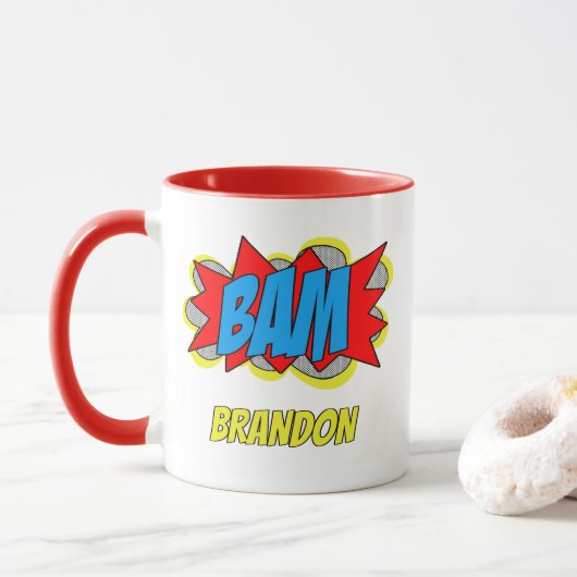 Leuke gepersonaliseerde aangepaste stripboek Pop A Mok (Met donut)