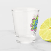 Leuke gepersonaliseerde aangepaste stripboek Pop A Shot Glas (Links)