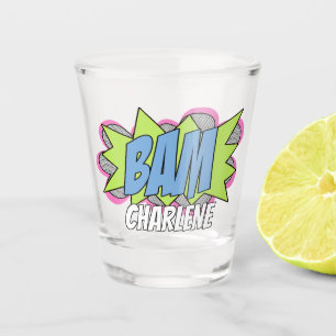 Leuke gepersonaliseerde aangepaste stripboek Pop A Shot Glas
