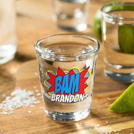 Leuke gepersonaliseerde aangepaste stripboek Pop A Shot Glas
