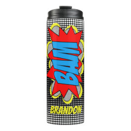 Leuke gepersonaliseerde aangepaste stripboek Pop A Thermosbeker