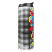 Leuke gepersonaliseerde aangepaste stripboek Pop A Thermosbeker (Gedraaid links)