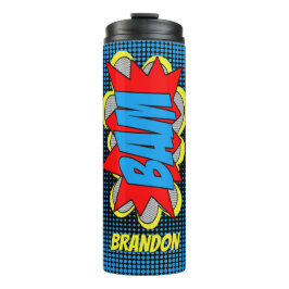 Leuke gepersonaliseerde aangepaste stripboek Pop A Thermosbeker