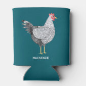 Leuke gepersonaliseerde aquarel Wyandotte kip Blikjeskoeler (Achterkant)