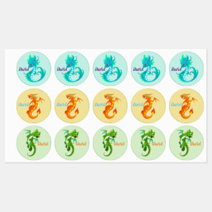 Leuke gepersonaliseerde baby Dragon Labels