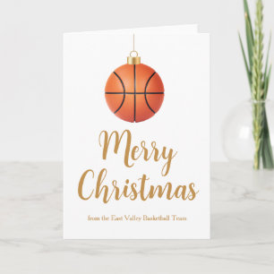 Leuke gepersonaliseerde basketbalcoach kerst feestdagen kaart