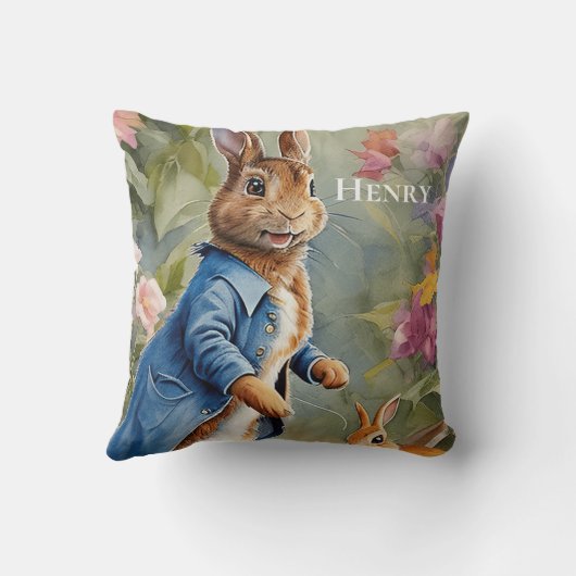 Leuke gepersonaliseerde Beatrix Potter kwekerij Kussen (Achterkant)
