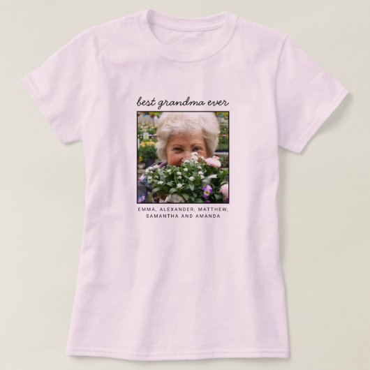 Leuke gepersonaliseerde beste oma ooit foto t-shirt (Design voorkant)