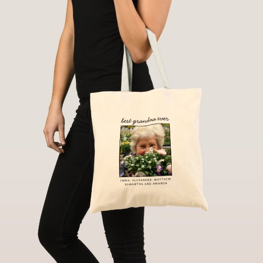 Leuke gepersonaliseerde beste oma ooit foto tote bag (Voorkant (product))