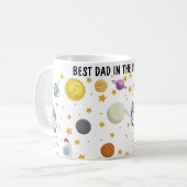 Leuke gepersonaliseerde beste vader in het univers koffiemok (Voorkant links)