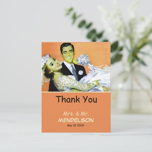 Leuke gepersonaliseerde bruiloft briefkaart (Staand voorkant)