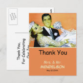 Leuke  gepersonaliseerde bruiloft briefkaart (Voorkant / Achterkant)