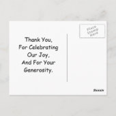 Leuke  gepersonaliseerde bruiloft briefkaart (Achterkant)