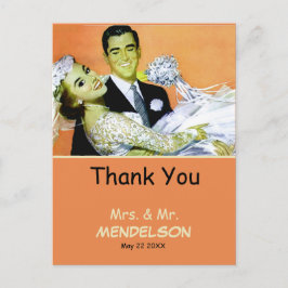 Leuke gepersonaliseerde bruiloft briefkaart