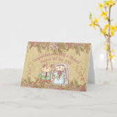 Leuke gepersonaliseerde bruiloft Kaart konijn brui (Gele Bloem)