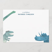 Leuke gepersonaliseerde dinosaurus notitiekaartje (Voorkant)