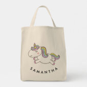 Leuke gepersonaliseerde eenhoorn regenboog tote bag (Achterkant)