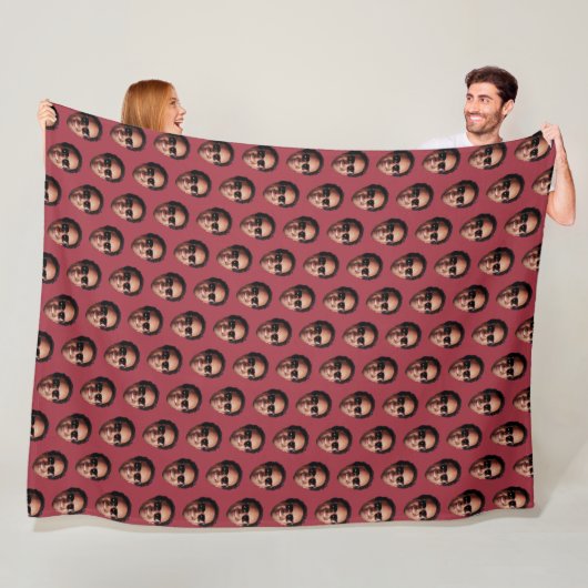 Leuke gepersonaliseerde gezichts foto fleece deken (In situ)