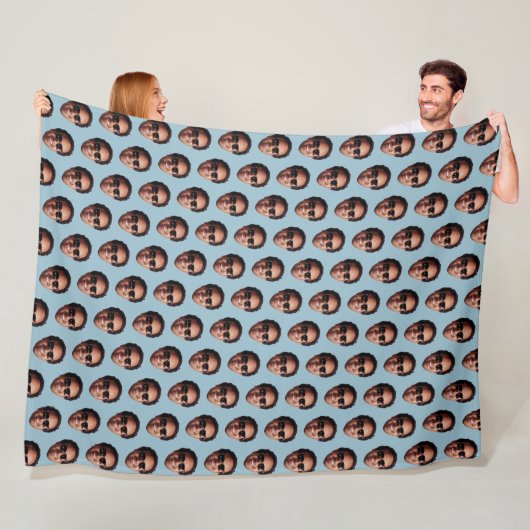 Leuke gepersonaliseerde gezichts foto fleece deken (In situ)