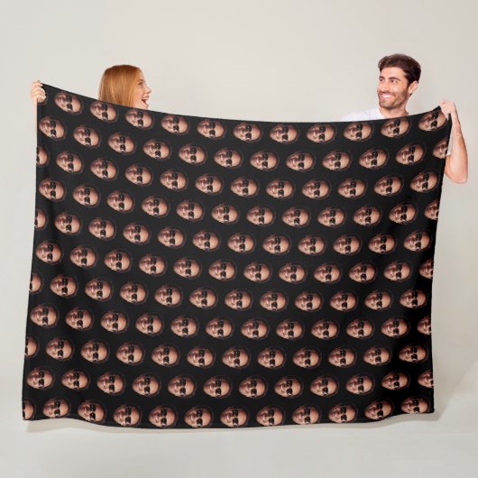 Leuke gepersonaliseerde gezichts foto fleece deken (In situ)
