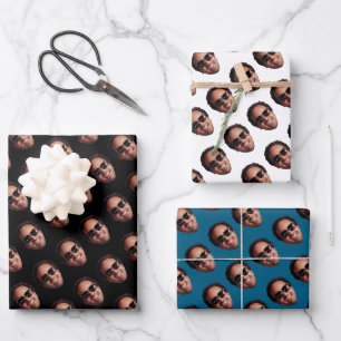 Leuke gepersonaliseerde gezichts foto inpakpapier vel
